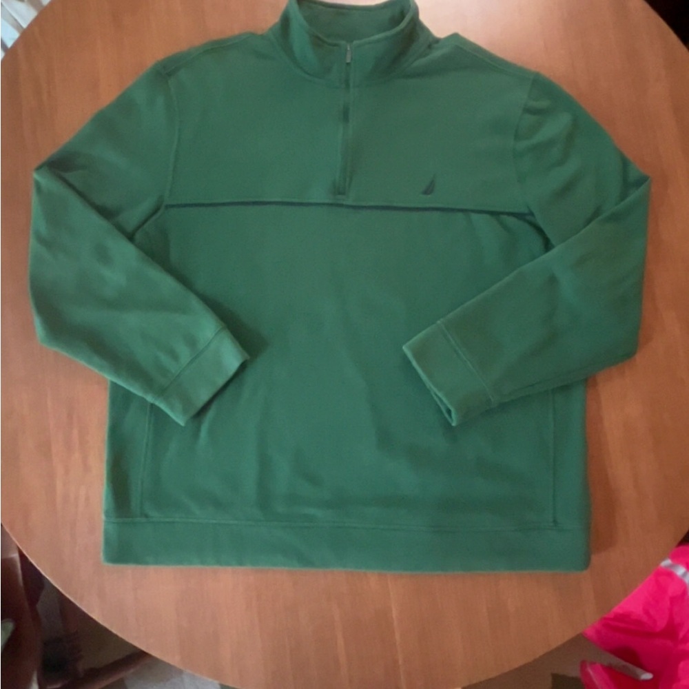 Nautica Men's Forest Green Zip-Up Sweater